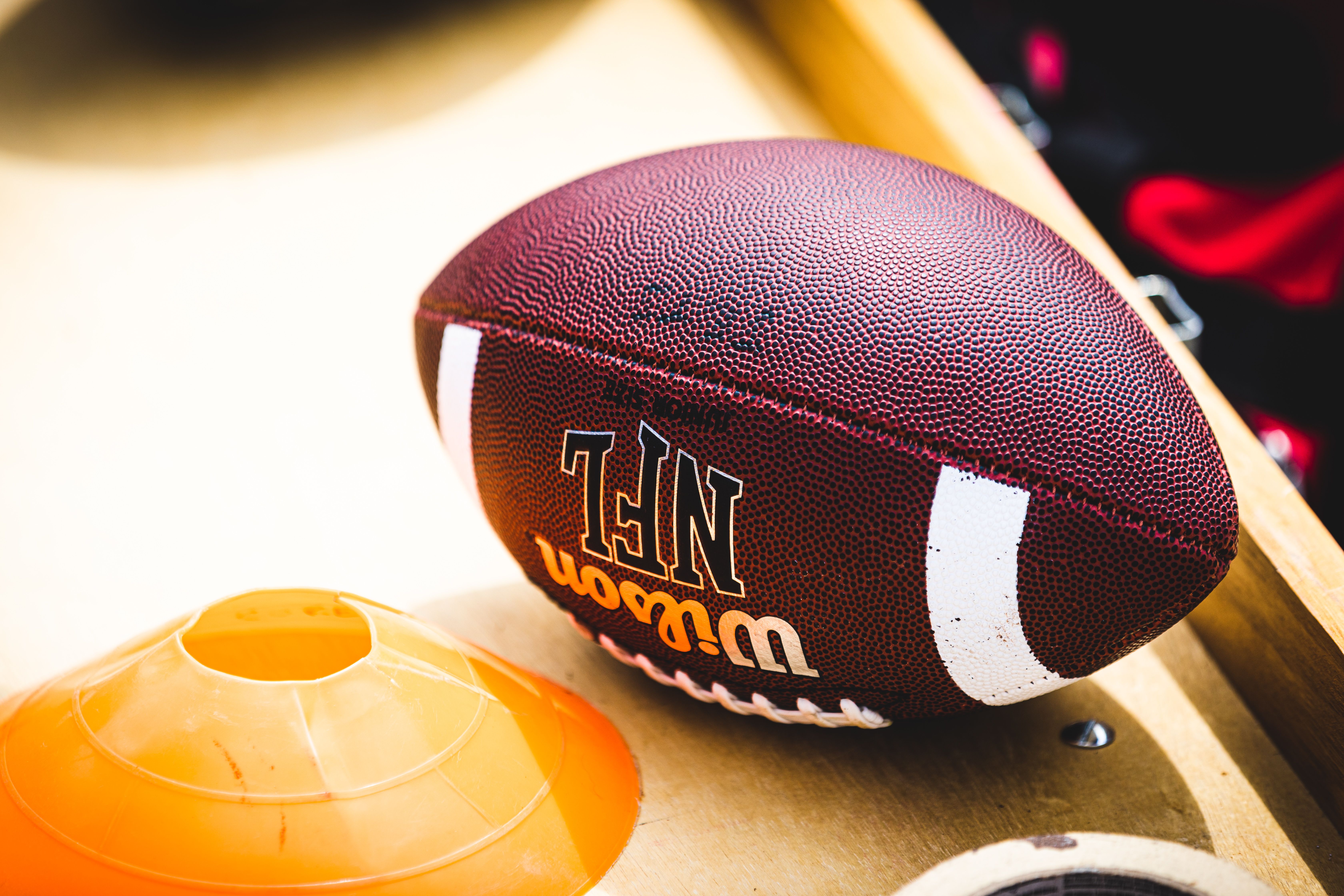Football beside training cones